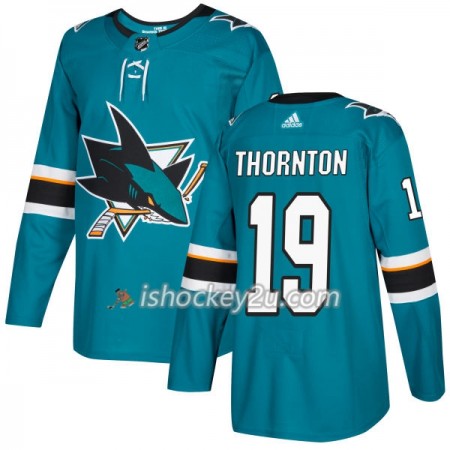 Mænd NHL San Jose Sharks Trøje Joe Thornton 19 Adidas 2017-2018 Teal Authentic